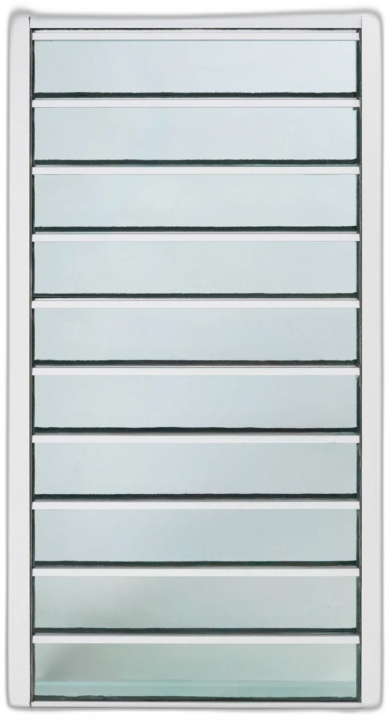 White frame glass louver window